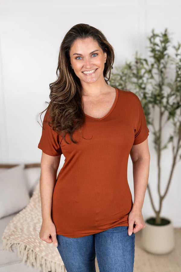 Michelle Mae Chloe Cozy Tee - Rust