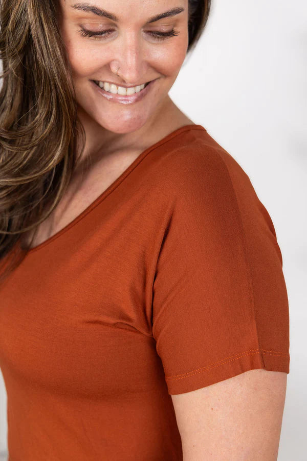 Michelle Mae Chloe Cozy Tee - Rust