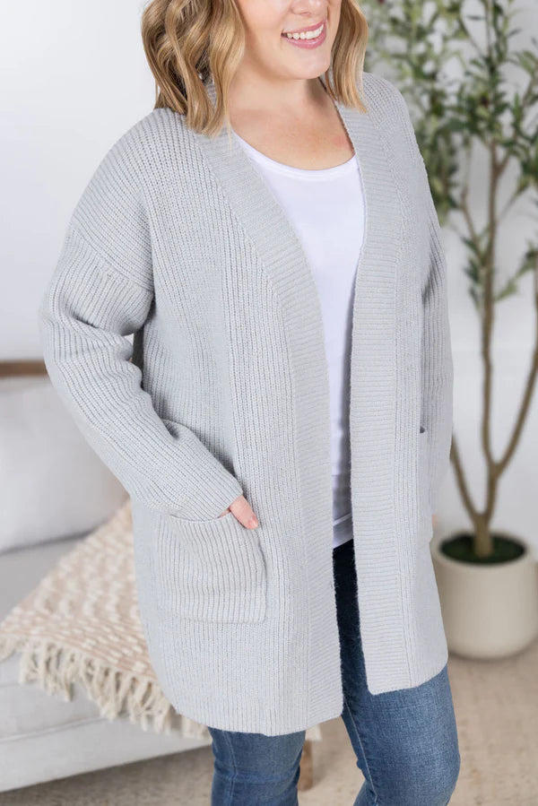 Michelle Mae "Layla" Sweater Cardigan - Grey
