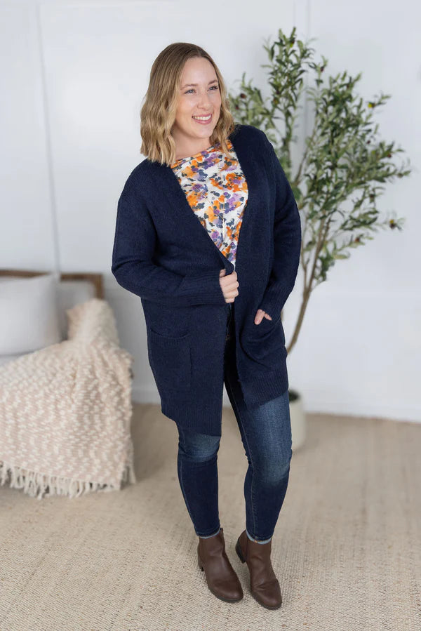 Michelle Mae "Madison" Cozy Cardigan - Dark Navy