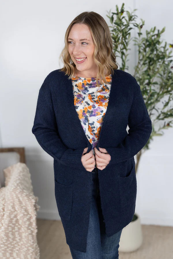 Michelle Mae "Madison" Cozy Cardigan - Dark Navy