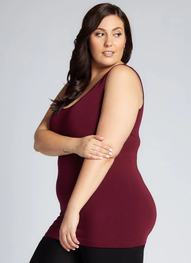 C'est Moi "Bamboo Curvy Size Tank" - Bordeaux