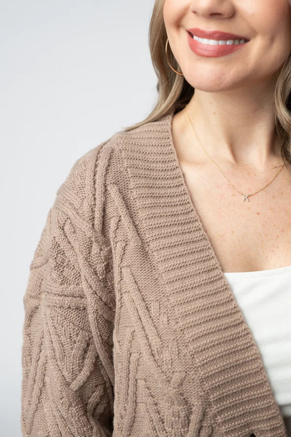 ***PRE-ORDER*** Michelle Mae Brooks Button Sweater Cardigan - Mocha