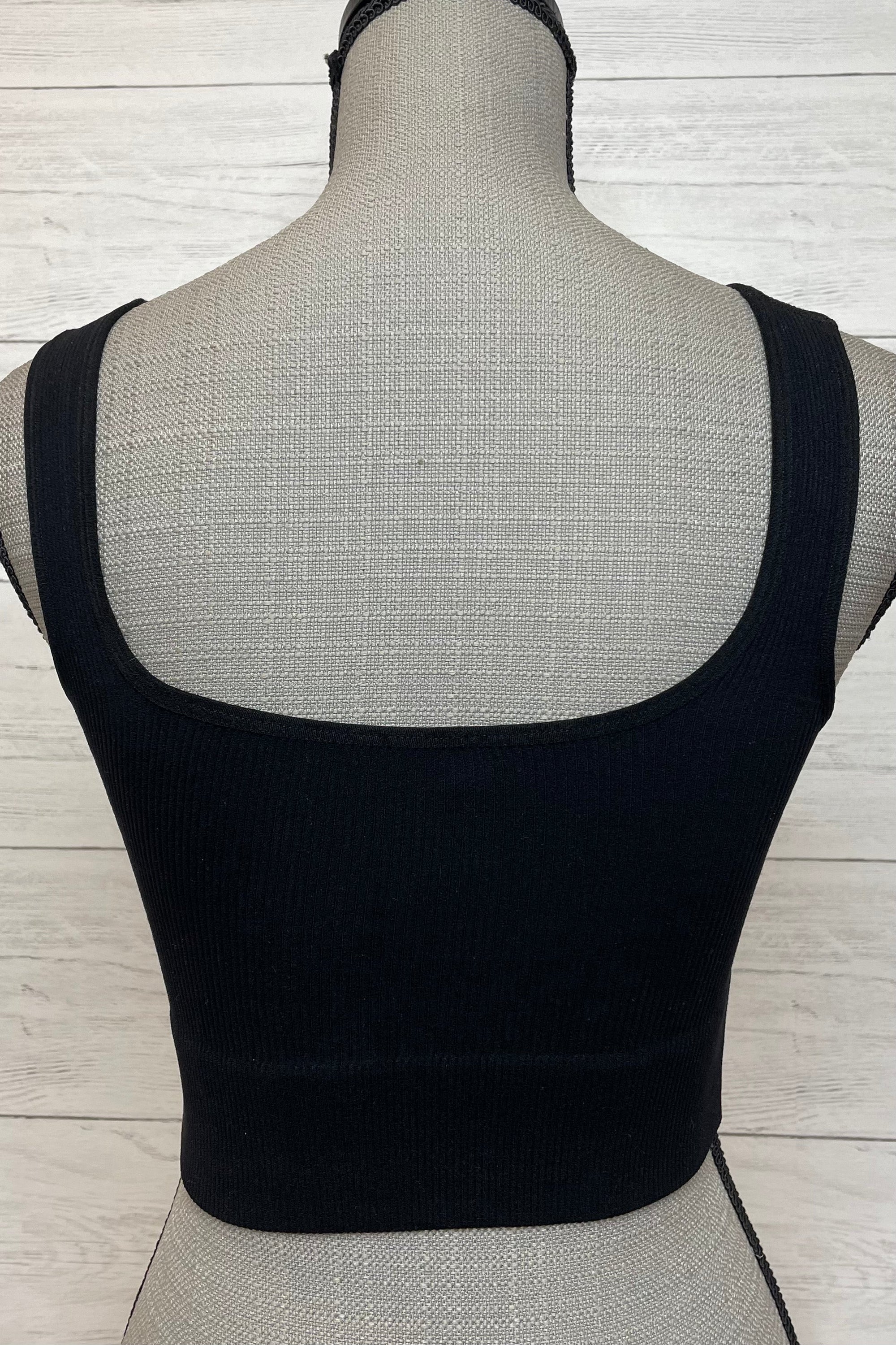 Holly Ribbed Tank Strap Brami - Black Accessories