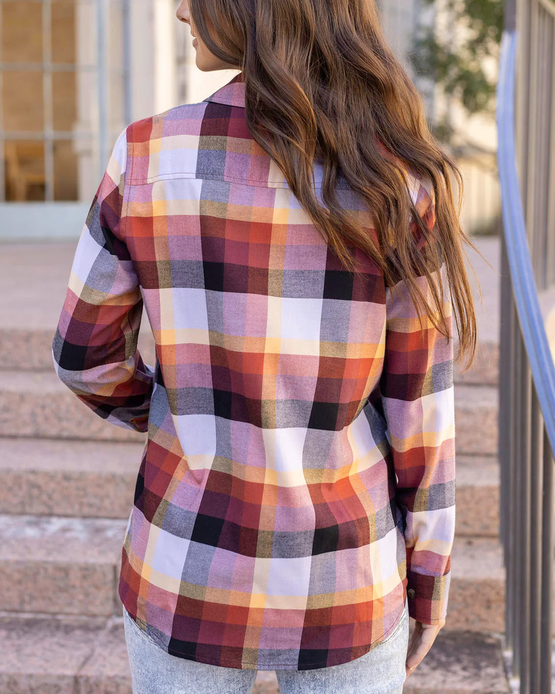 Northern Plaid Button Up Top