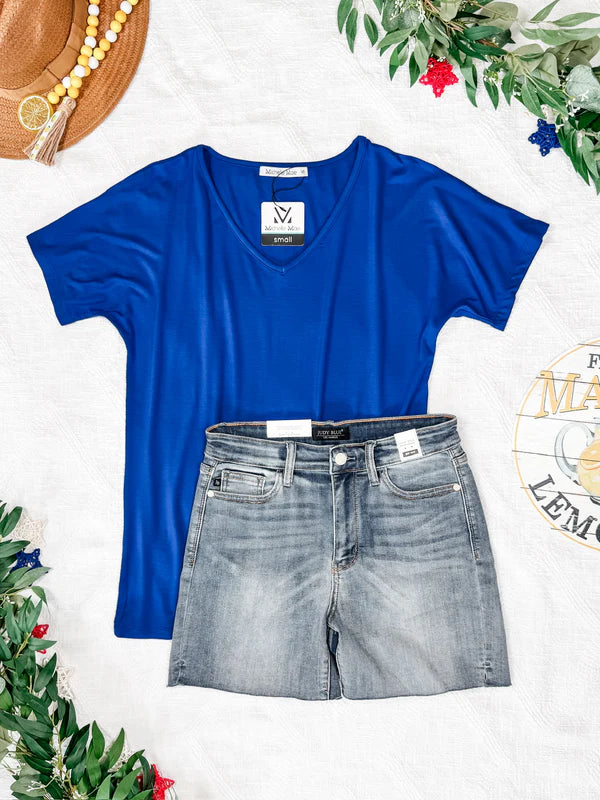 Michelle Mae "Chloe" Cozy Tee - Royal Blue