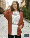 Grace And Lace Buttery Soft Cocoon Cardi - Cinnamon Tops &amp; Sweaters