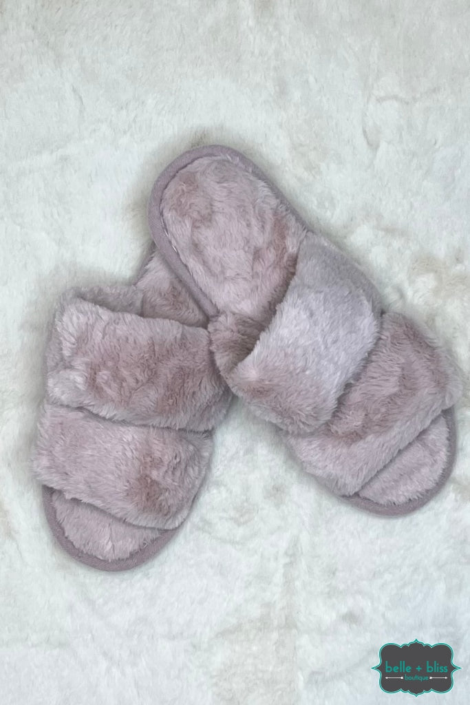 Open Toe Fuzzy Slippers - Blush Accessories