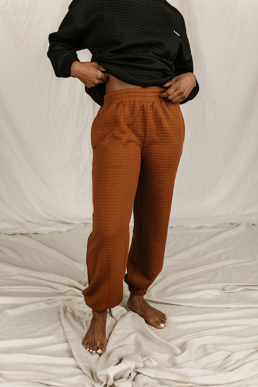 Ampersand Quilted Joggers - Copper &ave