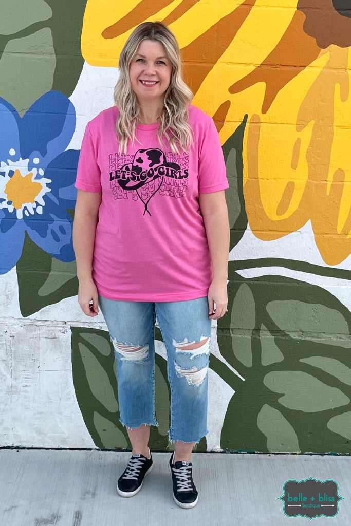 Lets Go Girls Graphic Tee - Pink Tops & Sweaters