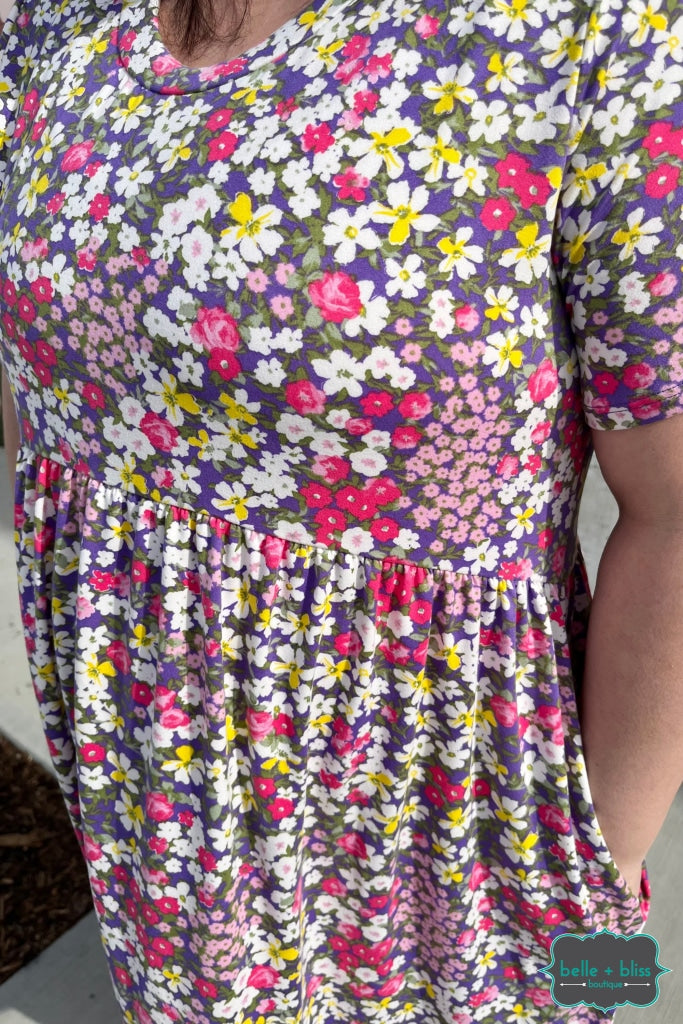 Roxa Floral Dress With Pockets - Purple Dresses & Skirts
