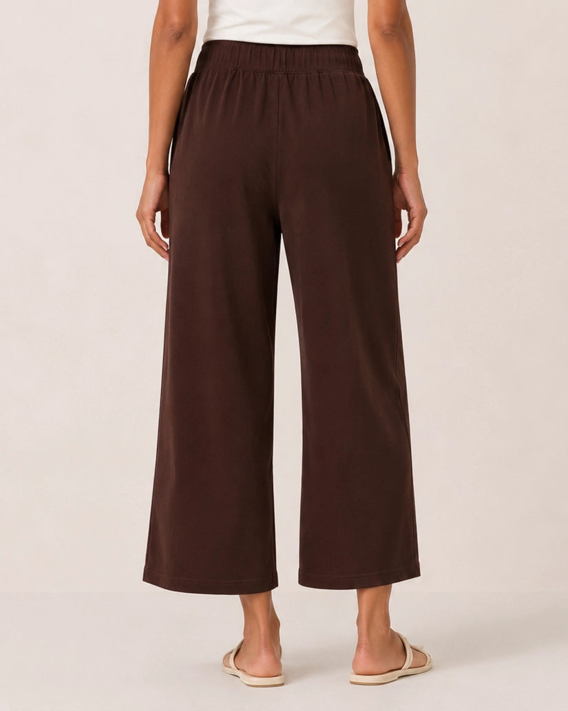 Grace & Lace Weekend Ease Wide Leg Crop Pant - Brown