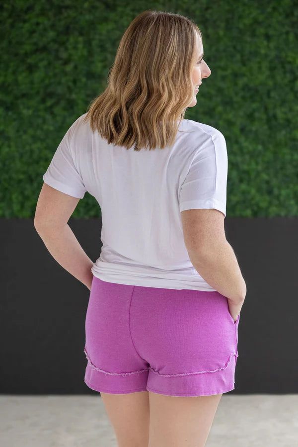 Michelle Mae French Terry Stevie Shorts - Vivid Orchid