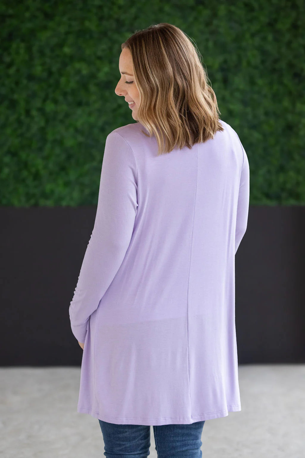 Michelle Mae Classic Cardigan with Pockets - Lavender