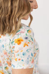 Michelle Mae &quot;Sarah&quot; Ruffle Short Sleeve - Watercolor Floral