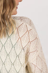 ***PRE-ORDER*** Michelle Mae Open Knit Cardigan - Ivory