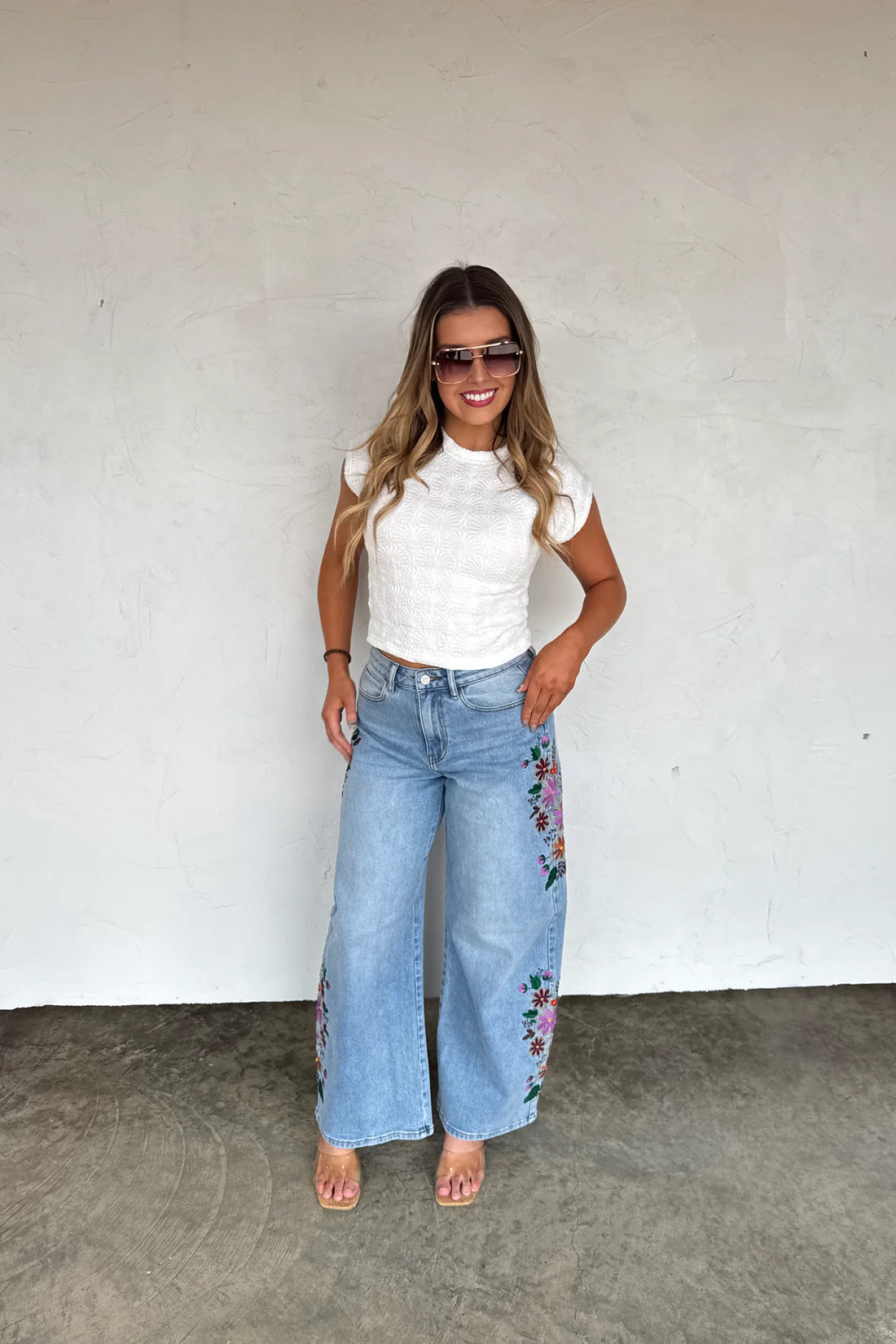 ***PRE-ORDER*** Evie Floral Embroidered Denim