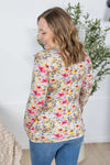 Michelle Mae &quot;Blair&quot; Long Sleeve Top - Pink &amp; Periwinkle Abstract