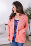 ***PRE-ORDER*** Michelle Mae Open Knit Cardigan - Coral