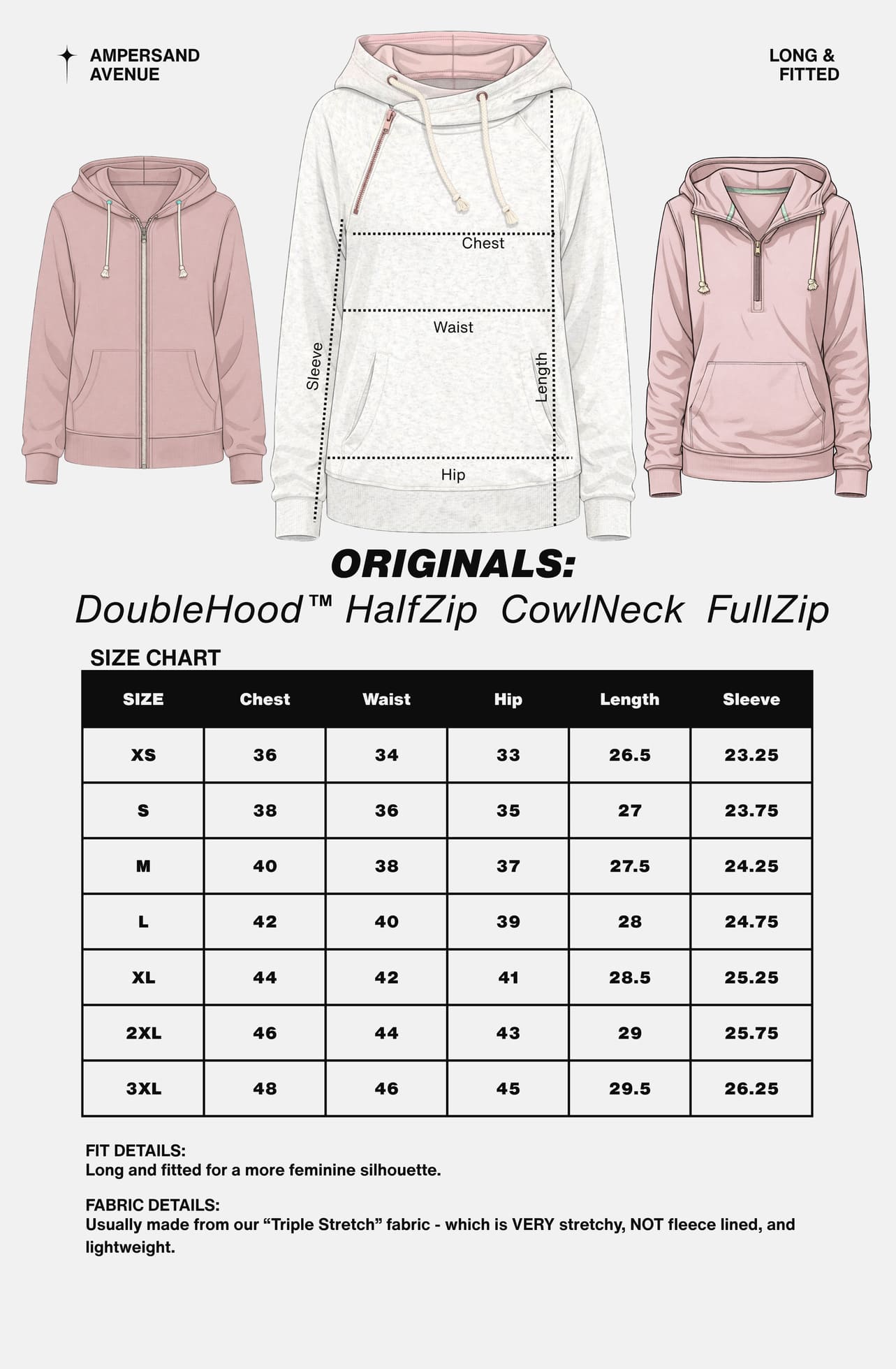 Ampersand FullZip Sweatshirt - Blue Ribbon Blooms