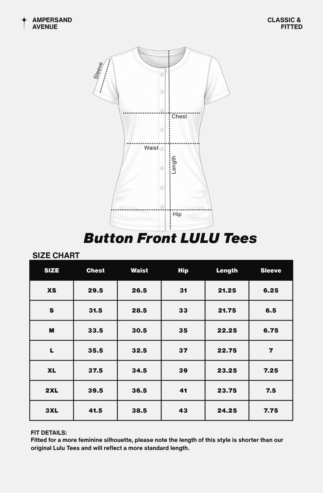 ***PRE-ORDER*** Ampersand Button Front Lulu Tee - Black