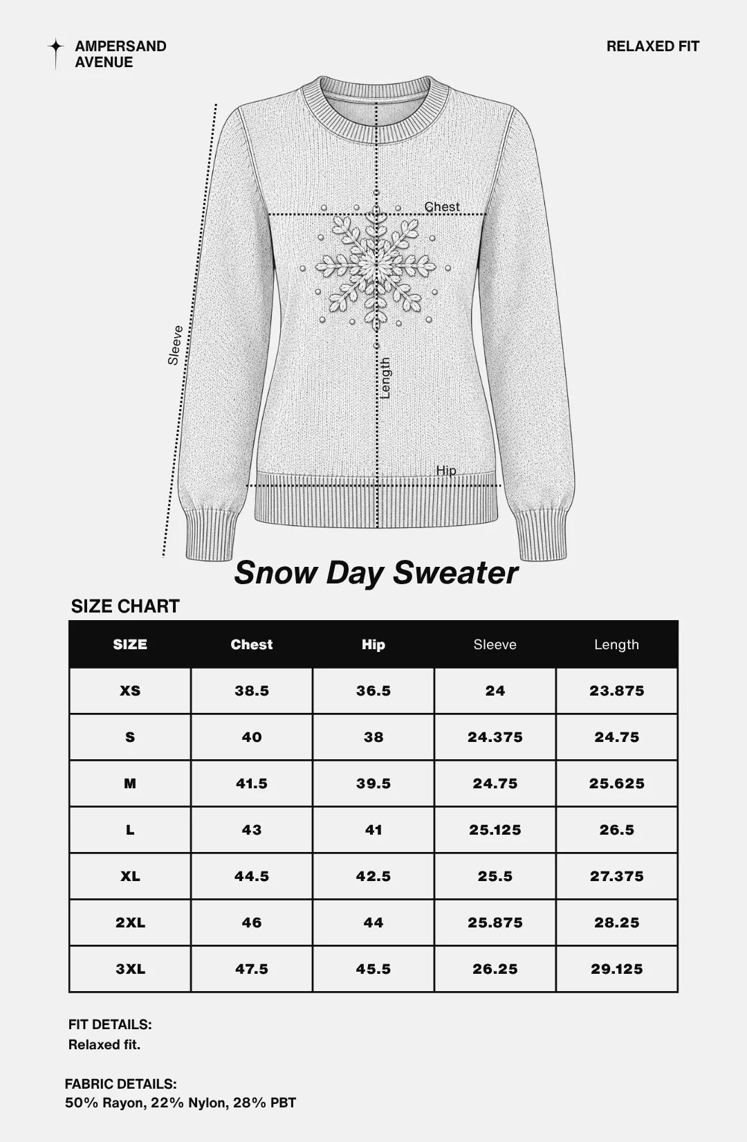 ***PRE-ORDER*** Ampersand Snow Day Sweater