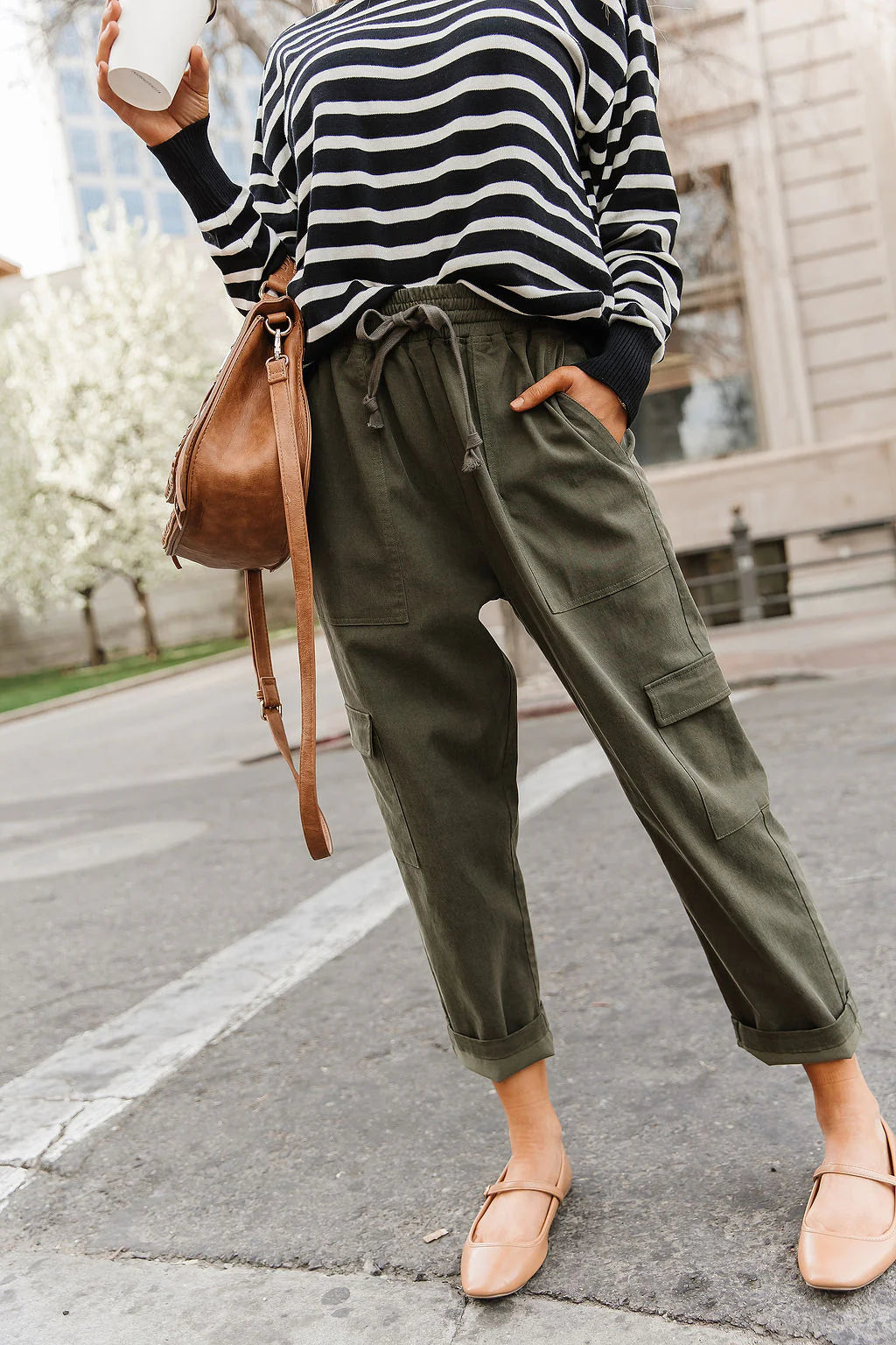 Ampersand Cargo Cutie Crop Pant - Olive
