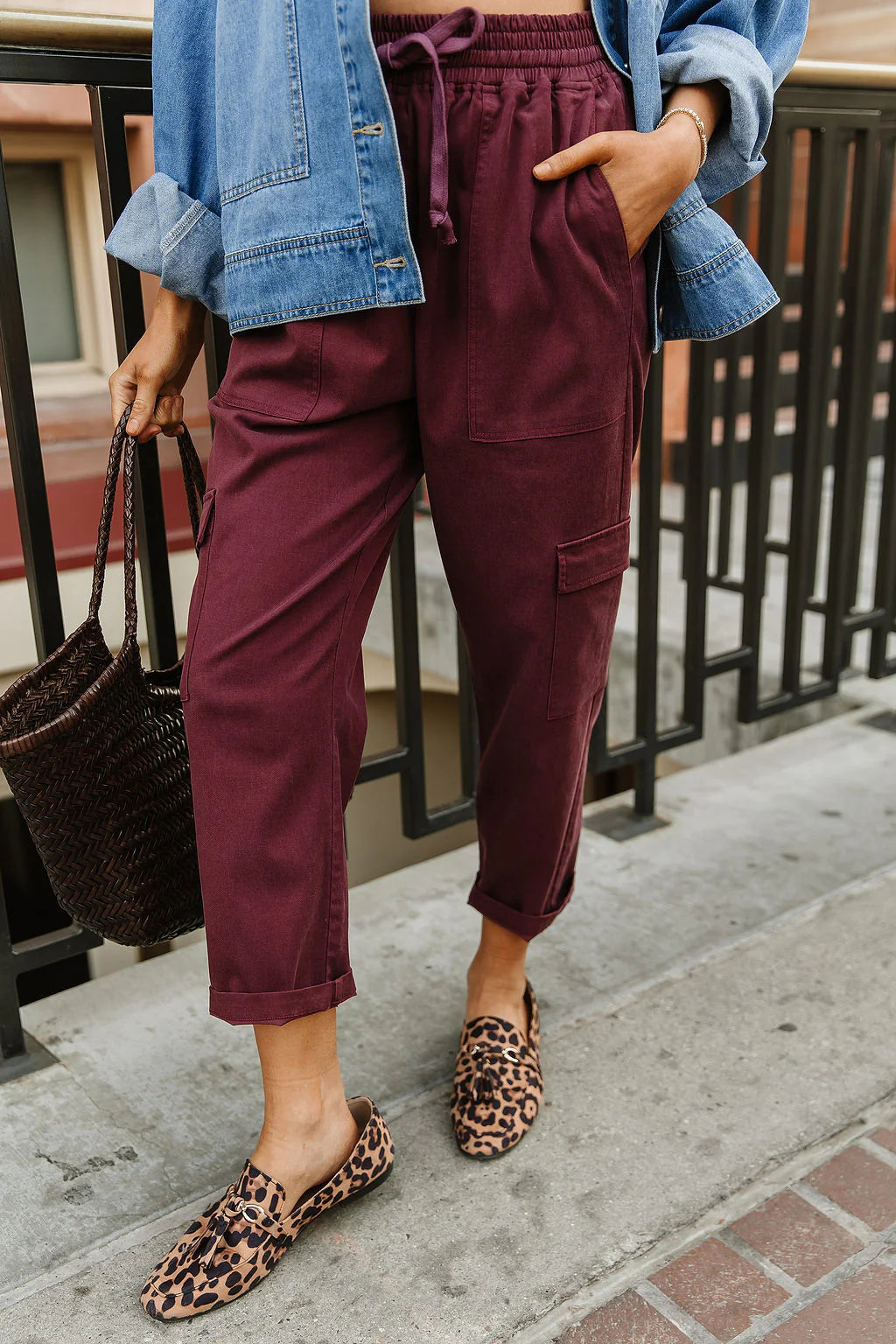 ***PRE-ORDER*** Ampersand Cargo Cutie Crop Pant - Wine