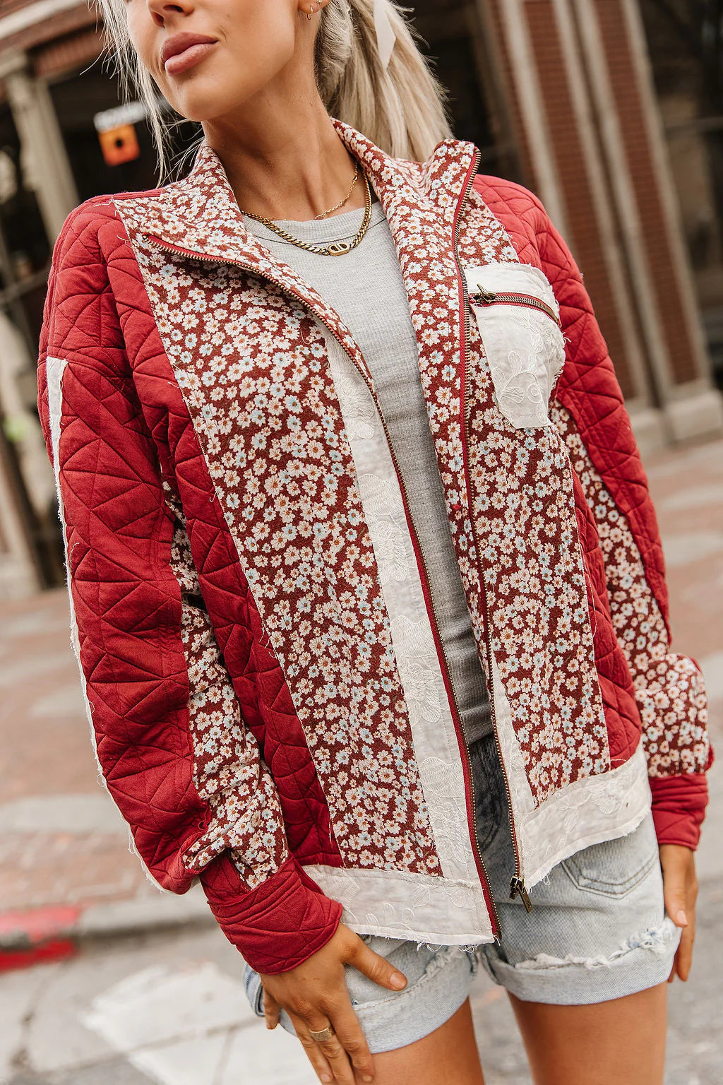 ***PRE-ORDER*** Ampersand Patch Me Pretty Bomber Jacket - Red Velvet