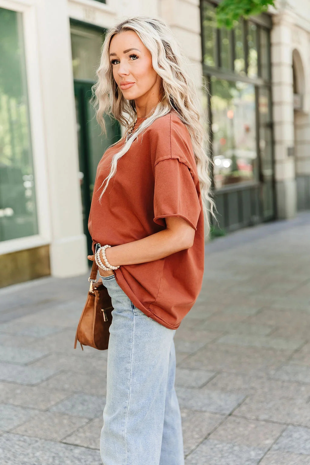 Ampersand Boyfriend Tee - Rust