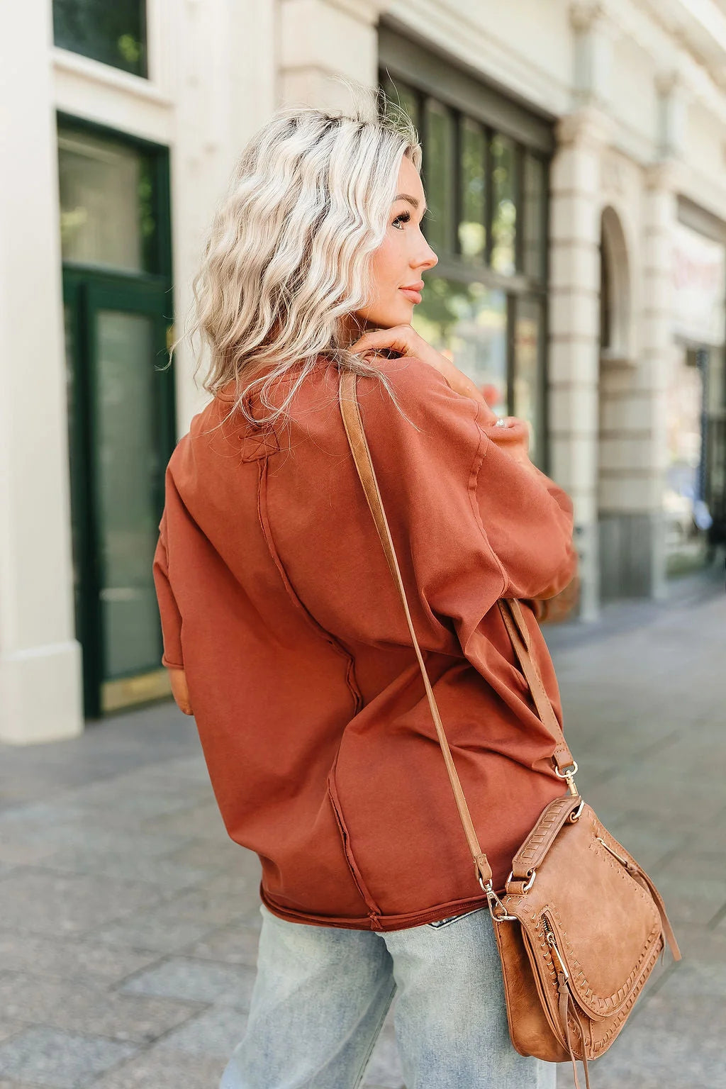 Ampersand Boyfriend Tee - Rust