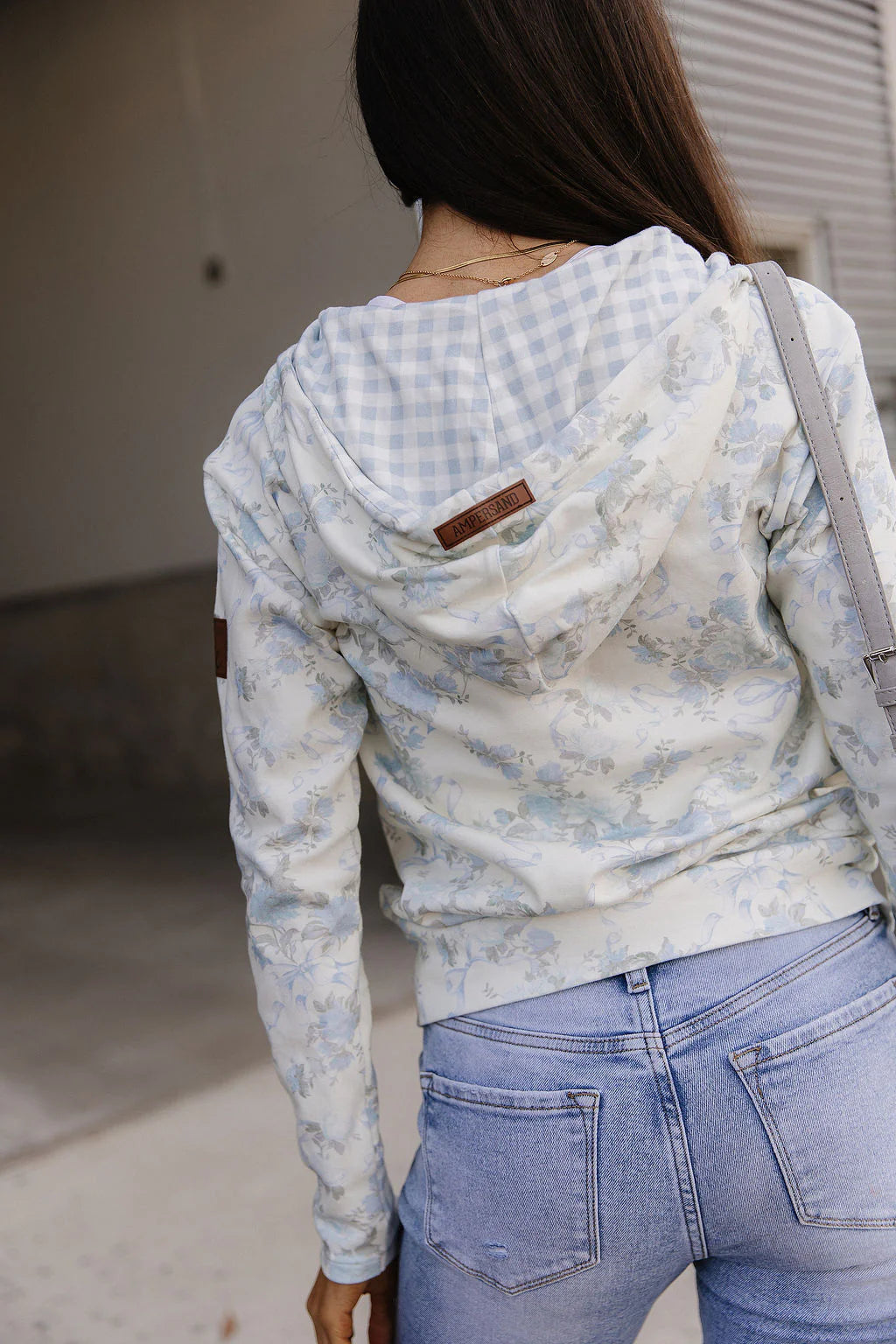 Ampersand FullZip Sweatshirt - Blue Ribbon Blooms