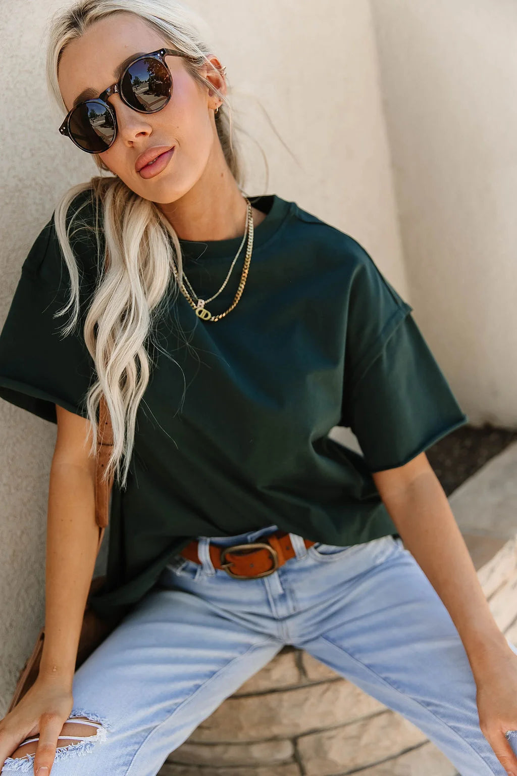 ***PRE-ORDER*** Ampersand  Boyfriend Tee - Pine (shipping mid December.)