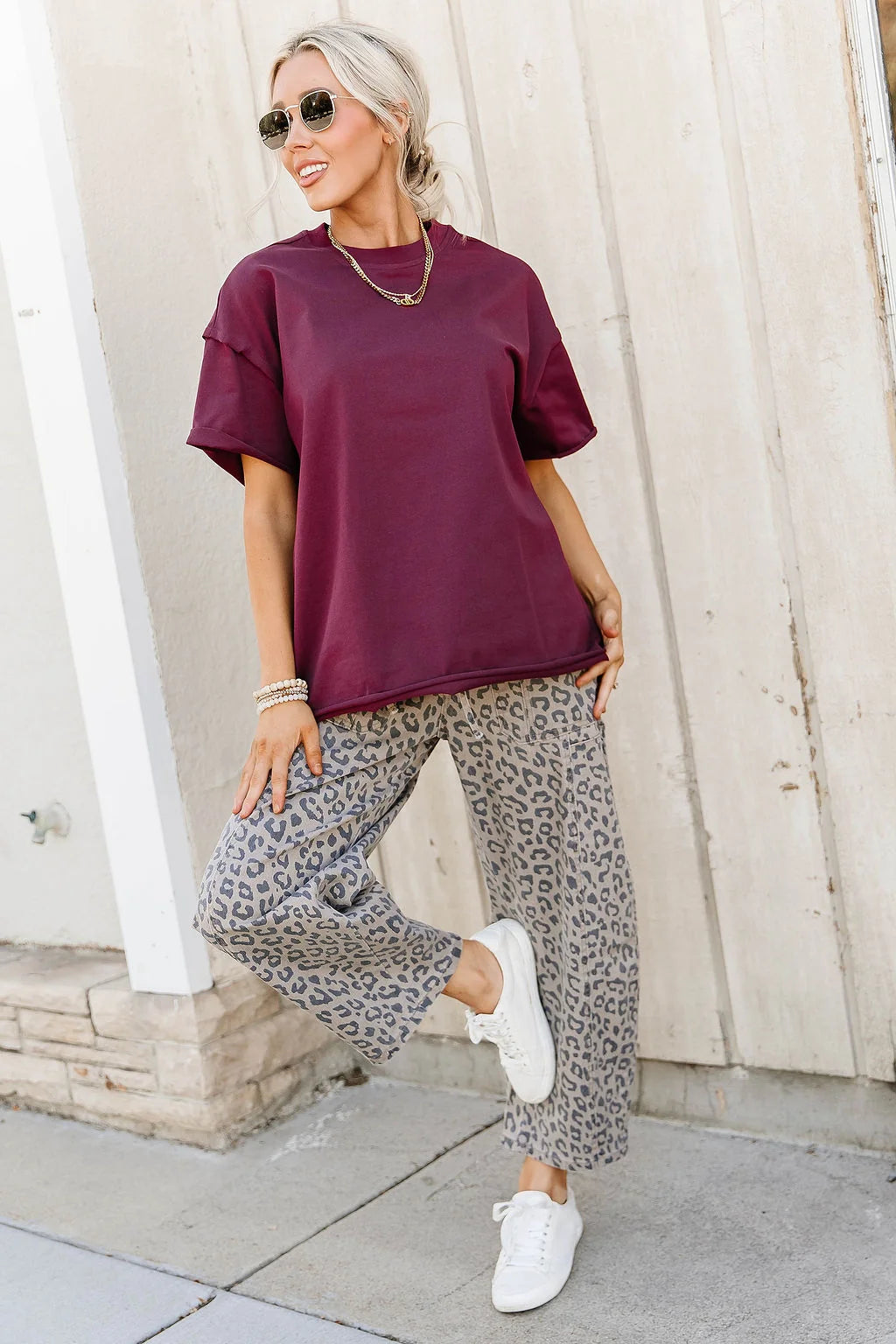 ***PRE-ORDER*** Ampersand  Boyfriend Tee - Merlot (shipping mid December)
