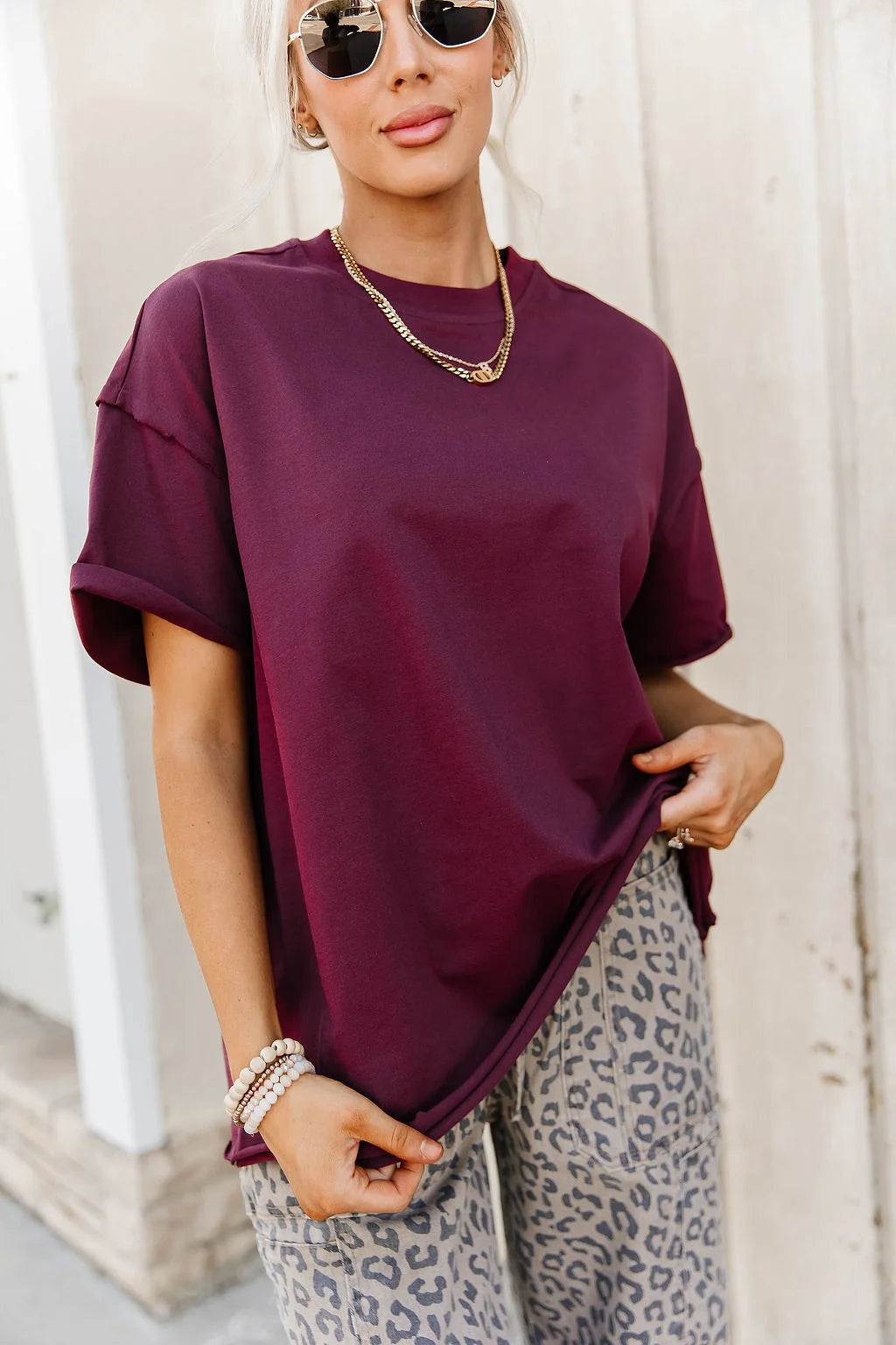 ***PRE-ORDER*** Ampersand  Boyfriend Tee - Merlot (shipping mid December)
