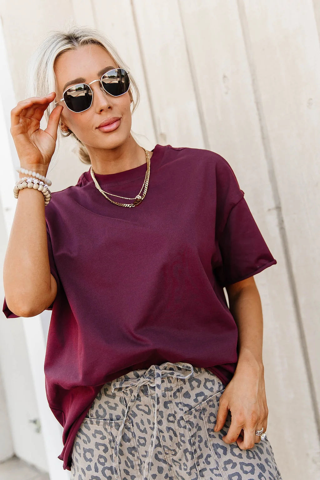 ***PRE-ORDER*** Ampersand  Boyfriend Tee - Merlot (shipping mid December)