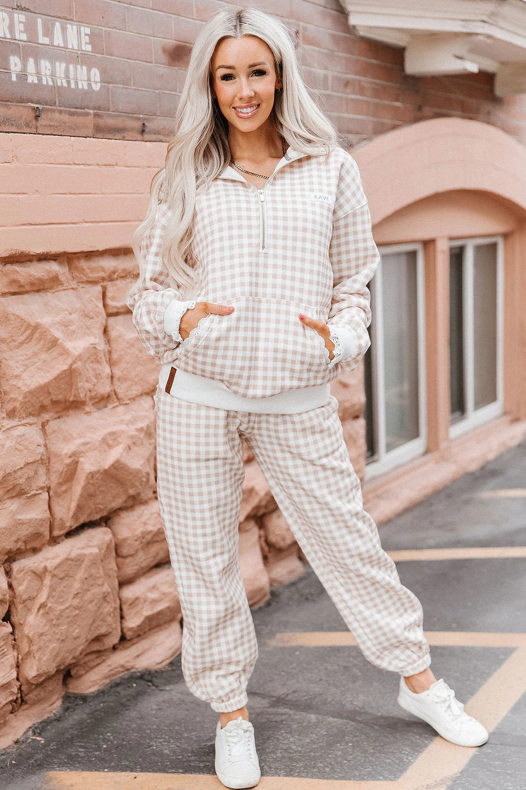 ***PRE-ORDER*** Ampersand Comfort Zone Joggers - Gingham Lace