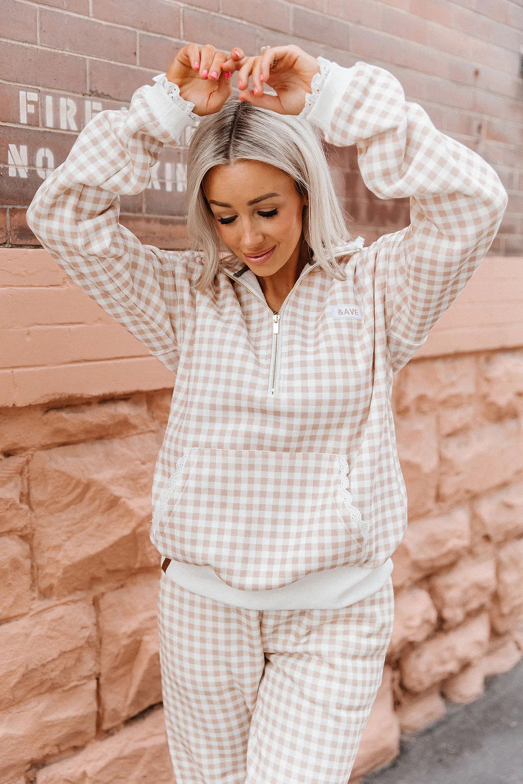 ***PRE-ORDER*** Ampersand Comfort Zone HalfZip - Gingham Lace