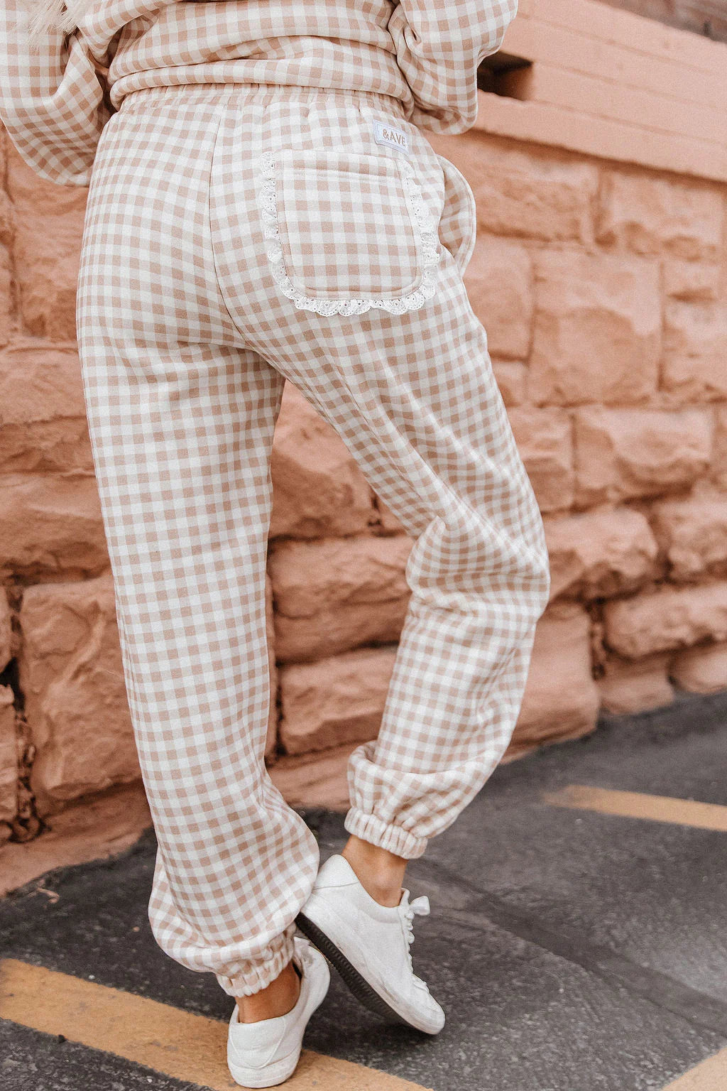 ***PRE-ORDER*** Ampersand Comfort Zone Joggers - Gingham Lace