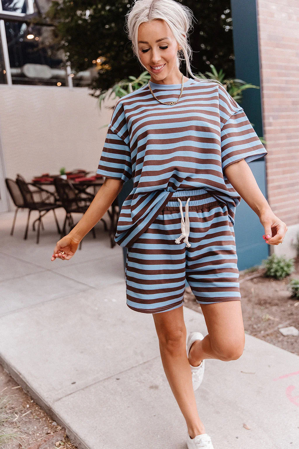 ***PRE-ORDER*** Ampersand Waffle 24/7 Shorts - Blueberry Stripe (shipping early August)