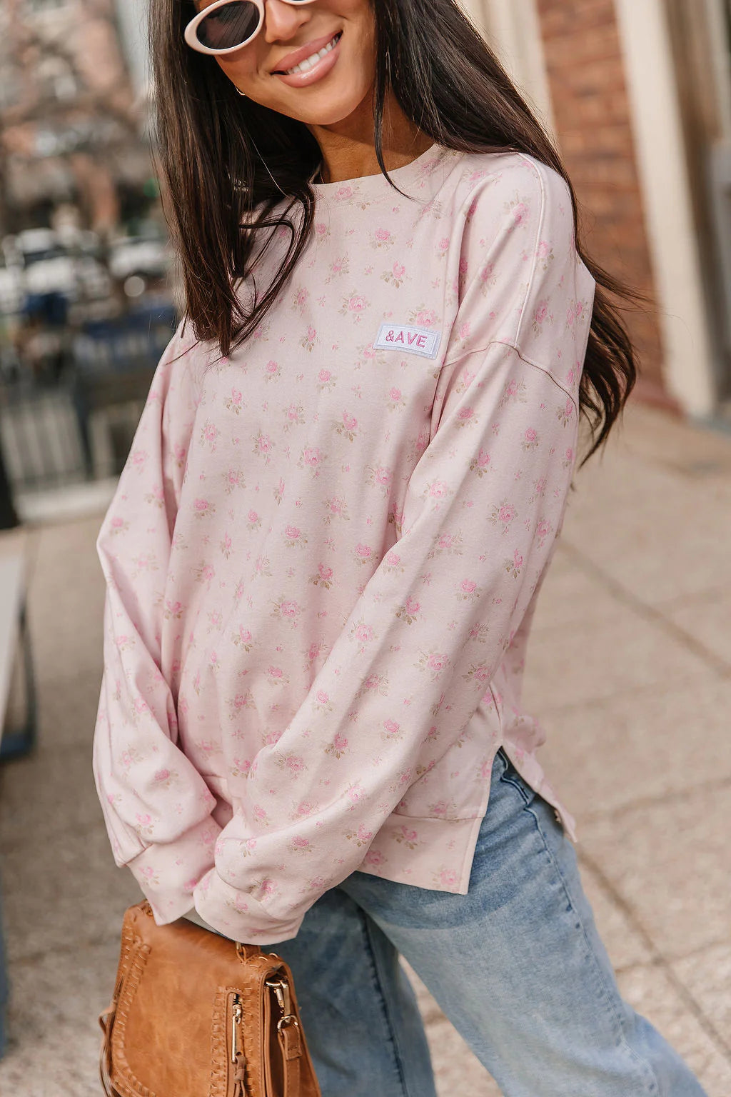 ***PRE-ORDER*** Ampersand University SideSlit Pullover - Tea Rose