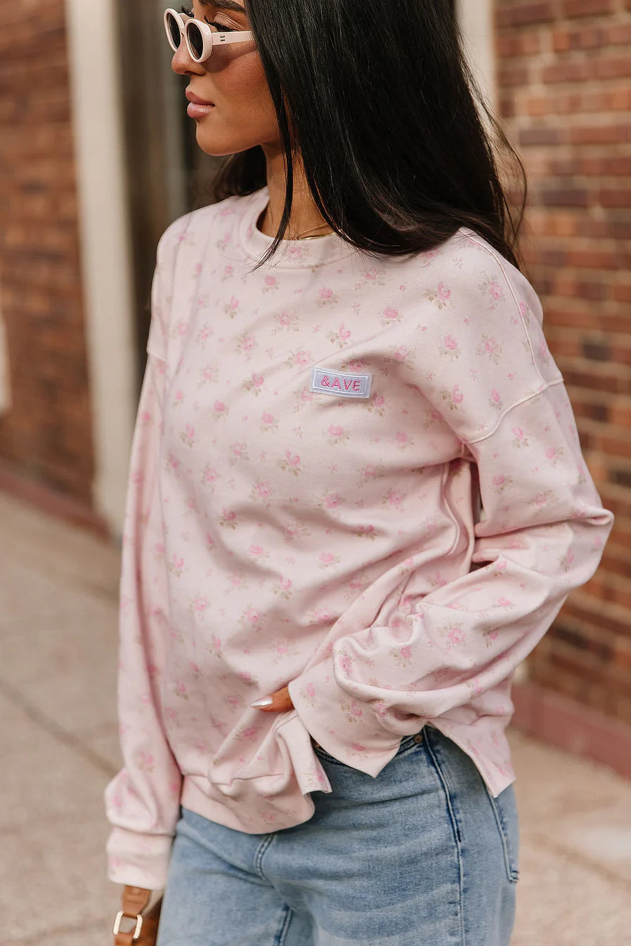 ***PRE-ORDER*** Ampersand University SideSlit Pullover - Tea Rose