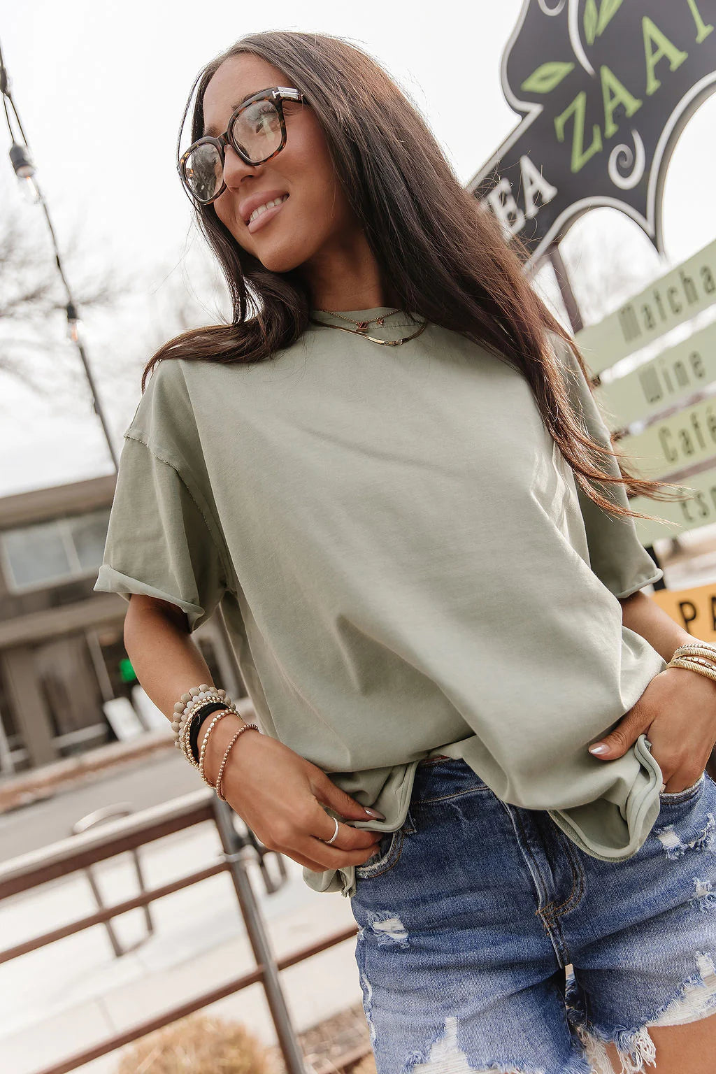 ***PRE-ORDER*** Ampersand Boyfriend Tee - Sage