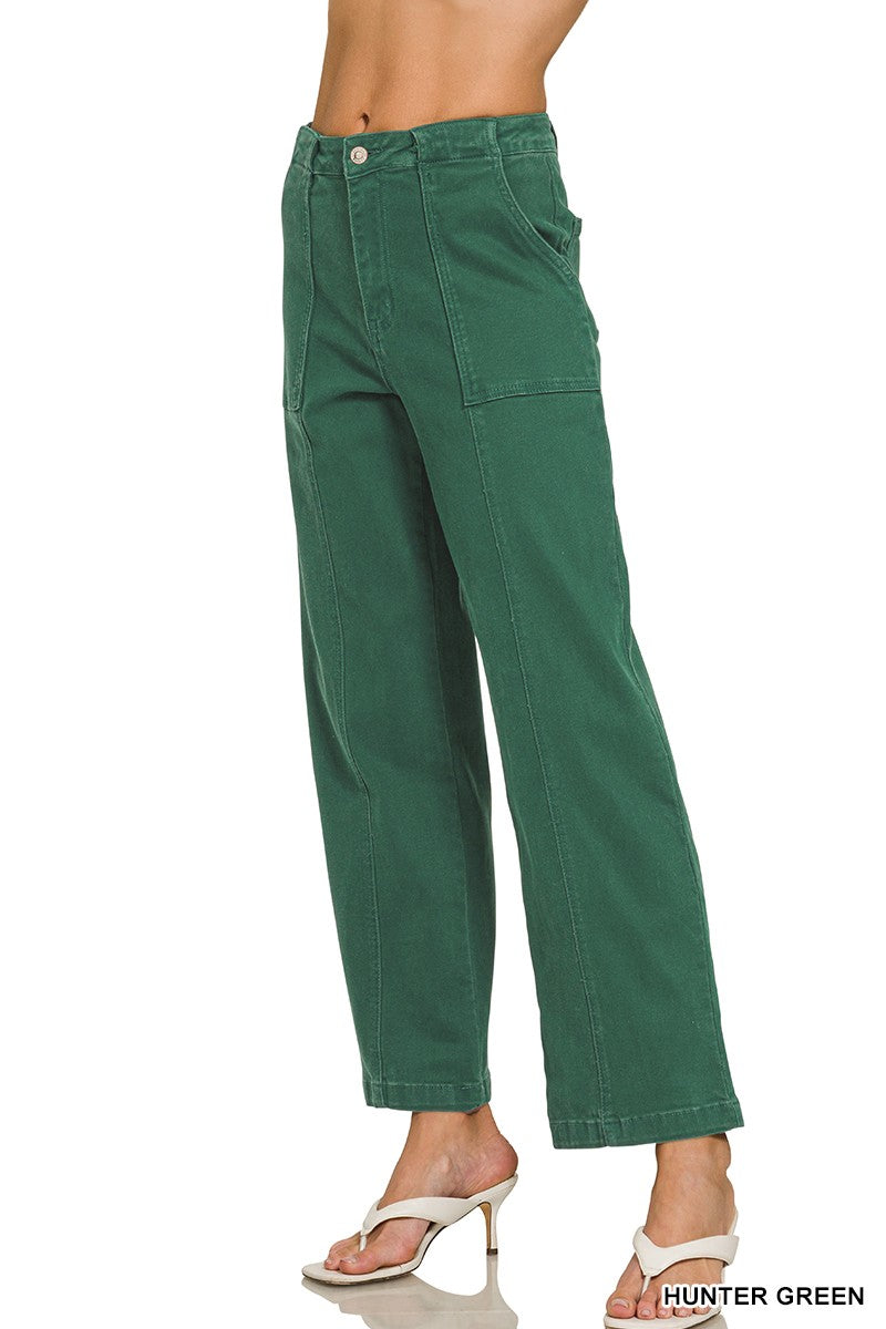 Frankie Coloured Straight Leg Denim - Hunter Green