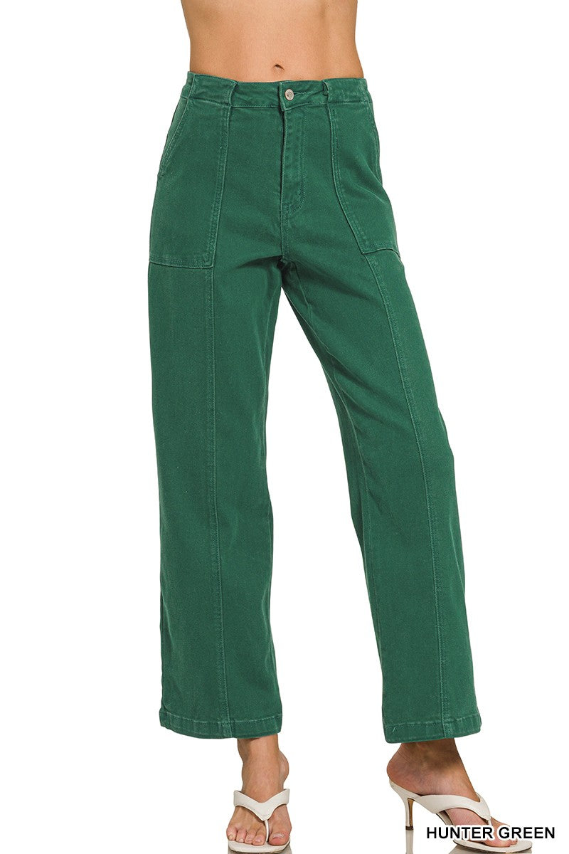 Frankie Coloured Straight Leg Denim - Hunter Green