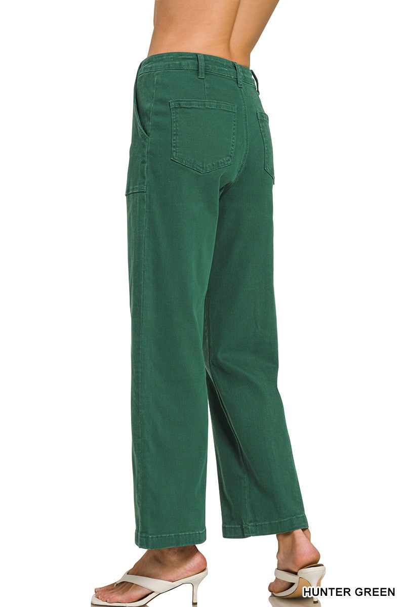 Frankie Coloured Straight Leg Denim - Hunter Green