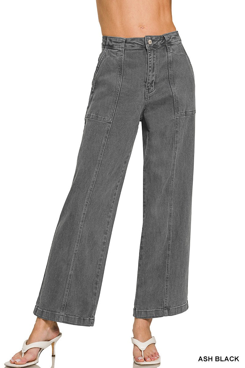 Frankie Coloured Straight Leg Denim - Ash Grey