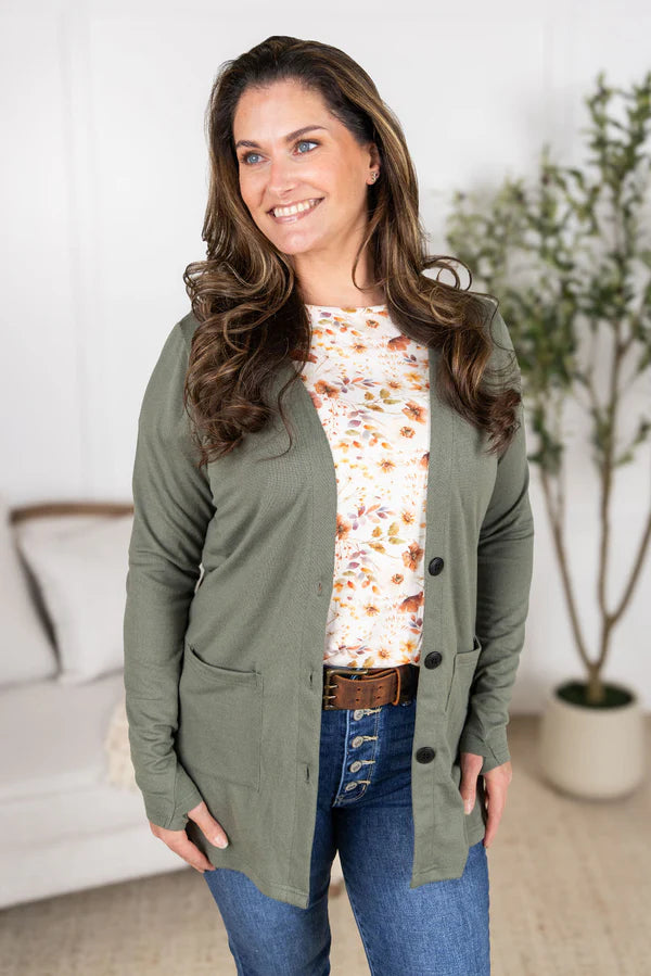 Michelle Mae &quot;Cori&quot; Cardigan - Sage