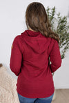 Michelle Mae &quot;Tatum&quot; Textured Pullover Hoodie - Burgundy