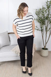 Michelle Mae Striped Sweater Top - Ivory
